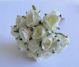 SP0319WHI Deluxe Rose Bunch 28cm White Rose Posy| ARTISTIC GREENERY