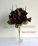 SP0332 Rose Bunch with Glitters 54cm Dark Brown