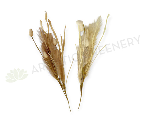 SP0460 Dried Style Pampas Grass with Bunny Tails 59cm White / Brown