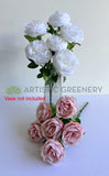 SP0463 Artificial Peony Bunch 52cm  White / Pink | ARTISTIC GREENERY
