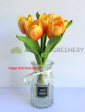 SP0471 Real Touch Artificial Tulip Bunch 30cm Orange 6 flowers | ARTISTIC GREENERY