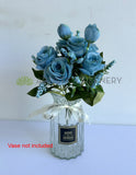 SP0479 Silk Rose Bunch 30cm Rustic Blue | ARTISTIC GREENERY