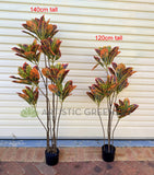 T0189 Faux Red Croton Tree 2 Sizes 120cm/ 140cm | ARTISTIC GREENERY