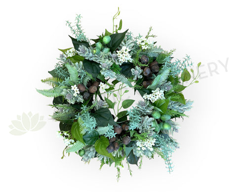 Rustic Native Floral Wreath 30cm / 40cm / 50cm (WRE009) | ARTISTIC GREENERY Perth Australia / Sympathy Gravestone flowers