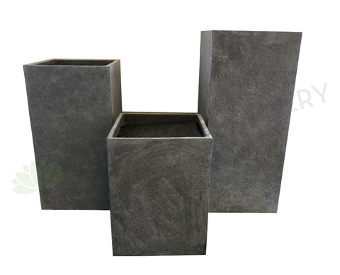 Tall Square Fiberglass Planter (Code: FG014) 3 Sizes Light Grey