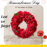 Anzac Floral Wreath (Red Poppy) 30 / 40 / 50cm - SYM0042