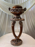 Decorative Glazed Pot & Stand (Fiberglass) - Brown