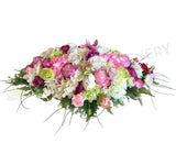 Pink & White Casket Spray / Memorial Flowers 70cm & 100cm Long - SYM0029