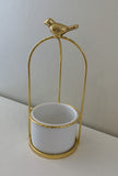 Plain Planter Bird on Top - ACC0100 Small Decorative Bird Cage Style Planters (With or Without Flowers) 23cm | ARTISTIC GREENERY