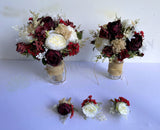 Round Bouquet - Burgundy & White - Angalique