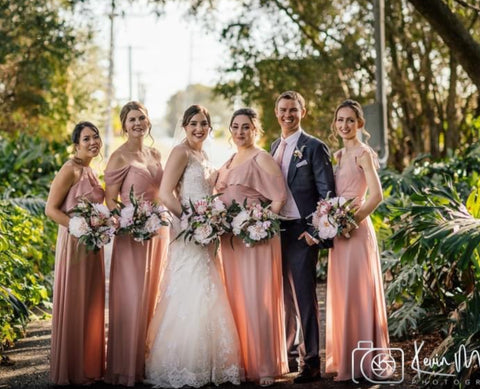 Round Wedding Bouquet - Pink & Natives - Angela M - Qualtiy Artificial Wedding Flowers Perth - ARTISTIC GREENERY