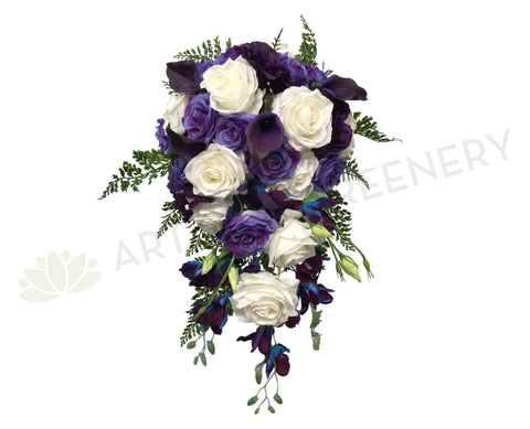 Teardrop Bouquet - White / Purple - Ashlee