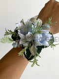 Corsage & Buttonhole - Blue Blushing Bride with Silver Fillers - CB0033 - $56/set