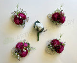 Artificial Flowers Corsage & Buttonhole - Pink Chrysanthemum - CB0039 - $53/set | ARTISTIC GREENERY