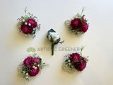 Artificial Flowers Corsage & Buttonhole - Pink Chrysanthemum - CB0039 - $53/set | ARTISTIC GREENERY