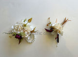 Corsage & Buttonhole - Cream Roses - CB0040 - $53/set