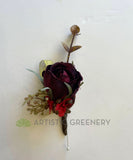 Corsage & Buttonhole - Red Ranunculus - CB0042 - $53/set