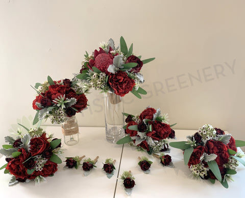 Round Bouquet - Burgundy - Chelsea VN