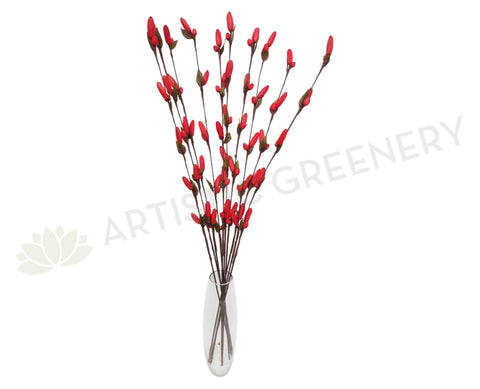 DS0041C Decorative Sticks with Hanging Flowers 103cm Red Artistic Greenery