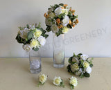 Round Bouquet - Apricot & White - Debbie N