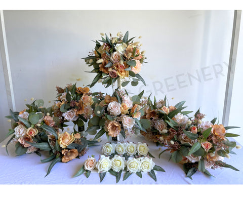 Round Bouquet - Brown & Blush - Emily W