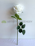 F-SP0107L Real Touch Quality Single White Rose Stem 44cm Large | ARTISTIC GREENERY 