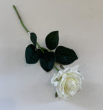 White Rose - F-SP0107 Real Touch Quality Single Rose Stem 42cm Latex Rose Blue / White / Red | ARTISTIC GREENERY 