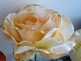 F0027 Rose with Gold GIitter 73cm Black / Pale Orange Artistic Greenery