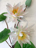 F0072 Water Lily / Lotus Spray 120cm White / Pink Artistic Greenery