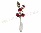 F0170 Deluxe Velvet Rose Spray 110cm Red
