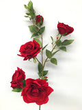 F0170 Deluxe Velvet Rose Spray 110cm Red