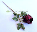 F0306N Silk Cabbage Rose Spray 60cm Burgundy | ARTISTIC GREENERY