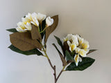 F0310 Artificial Frangipani / Plumeria Branch 84cm White with Yellow Centre | ARTISTIC GREENERY