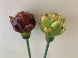 F0313 Artichoke Single Stem 44cm Green / Purple | ARTISTIC GREENERY