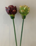 F0313 Artichoke Single Stem 44cm Green / Purple | ARTISTIC GREENERY