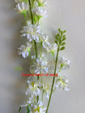 F0317 Delphinium / Stock Flower Stem 86cm White / Orange