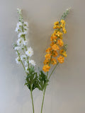 F0317 Artificial Delphinium Stem 86cm White / Orange | ARTISTIC GREENERY