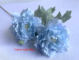 Light Blue - F0321N Silk Peony Spray 72cm 5 Colours | ARTISTIC GREENERY