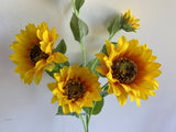 F0332 Artificial Sunflower Spray 61cm Yellow | ARTISTIC GREENERY