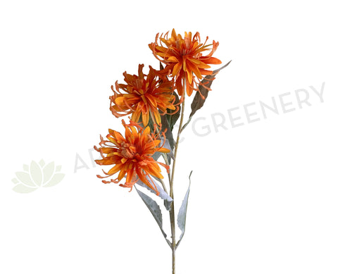 F0340 Silk French Chrysanthemum Spray 65cm Orange | ARTISTIC GREENERY