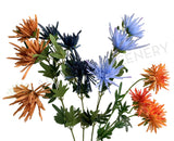 F0344 Silk Spider Mum / Straight-Cactus Dahlia 83cm 4 Colours | ARTISTIC GREENERY