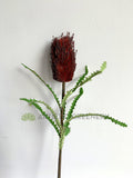 F0352 Artificial Banksia Stem 72cm Dark Red | ARTISTIC GREENERY