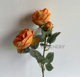 F0362 Silk David Austin Rose Spray 57cm Orange | ARTISTIC GREENERY