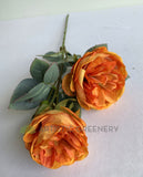 F0362 Silk David Austin Rose Spray 57cm Orange | ARTISTIC GREENERY