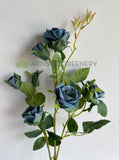 F0373 Artificial Teal Rose Spray 68cm| ARTISTIC GREENERY