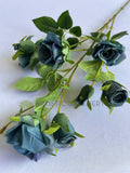 F0373 Artificial Teal Rose Spray 68cm| ARTISTIC GREENERY