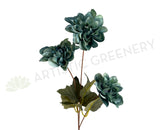 F0374 Artificial Teal Dahlia Spray (3 Flowers) 62cm | ARTISTIC GREENERY