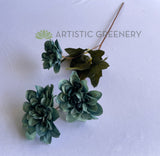 F0374 Artificial Teal Dahlia Spray (3 Flowers) 62cm | ARTISTIC GREENERY
