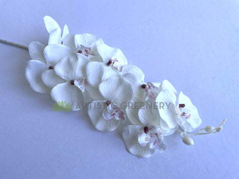 F0383 Rustic Style Faux Phalaenopsis Orchid Spray 103cm White / Brown PERTH SILK FLOWER SUPPLIER | ARTISTIC GREENERY