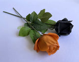 F0385 Latex Single Rose Stem 45cm Black / Brown | ARTISTIC GREENERY 